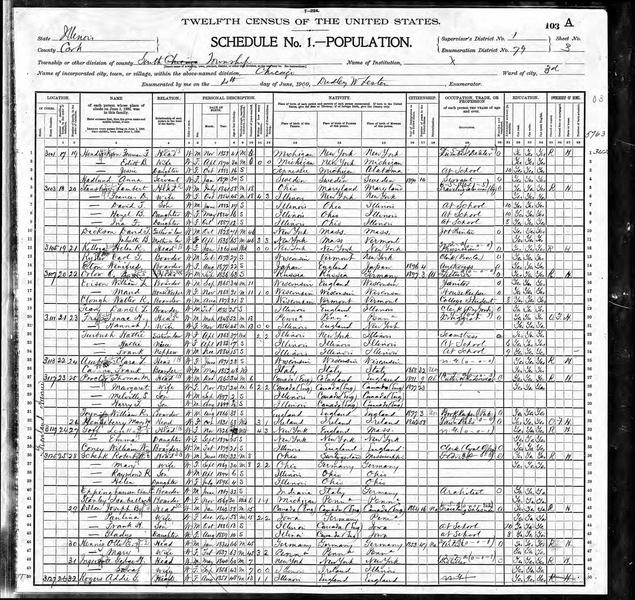 1900 Chicago Census.